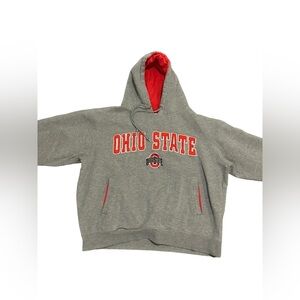 Vtg 90s Foot Locker Team Edition Ohio State University Heather Gray Hoodie Sz L